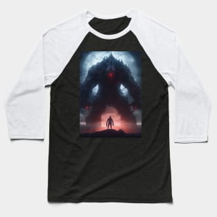 Dark Fantasy Giant Monster Baseball T-Shirt